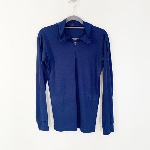 Patagonia‎ capilene made in USA blue turtleneck quarter zip base layer - Picture 1 of 7